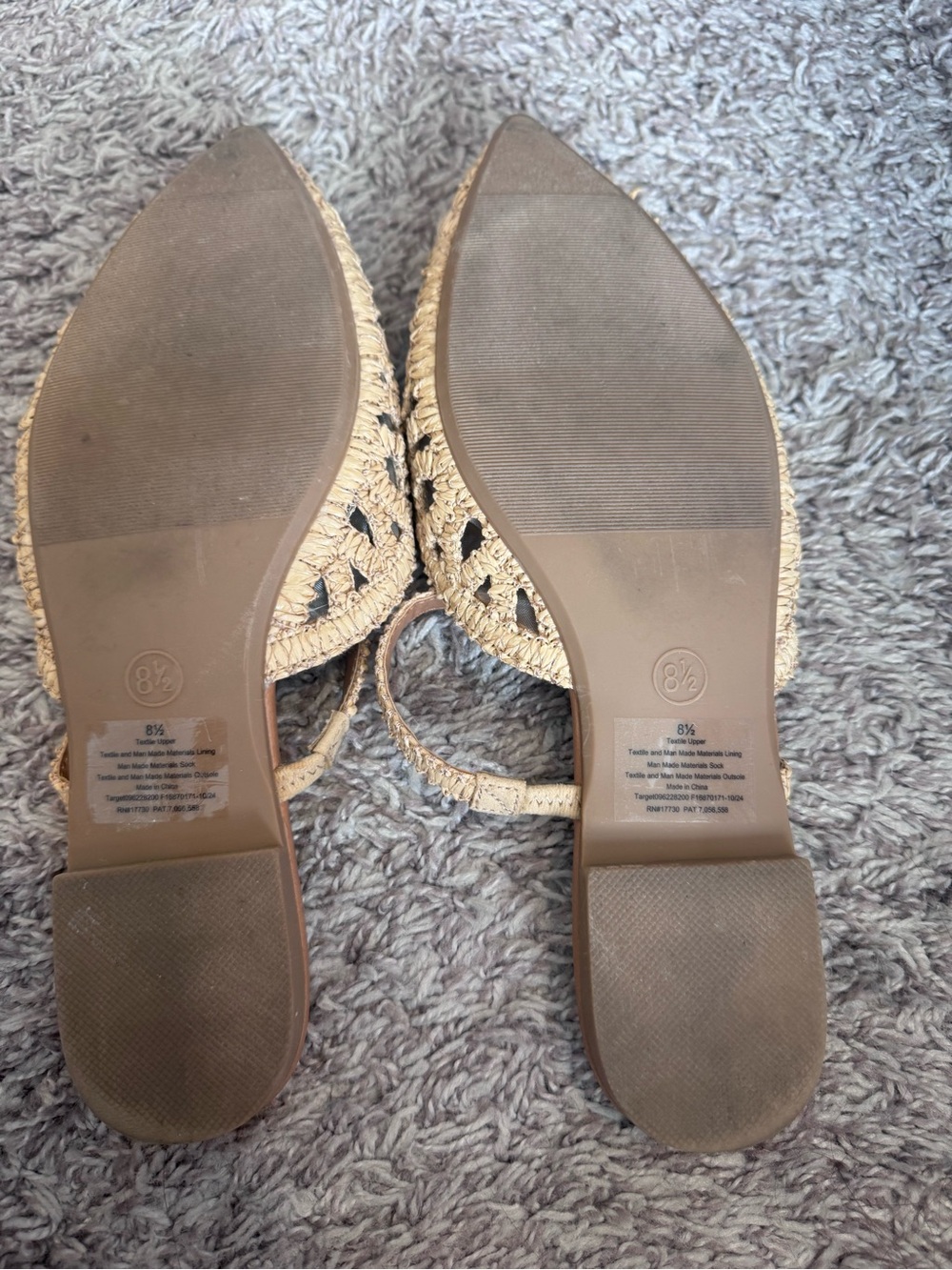 a new day Natural Woven Pointed Slingback Mules - Picture 2 of 2